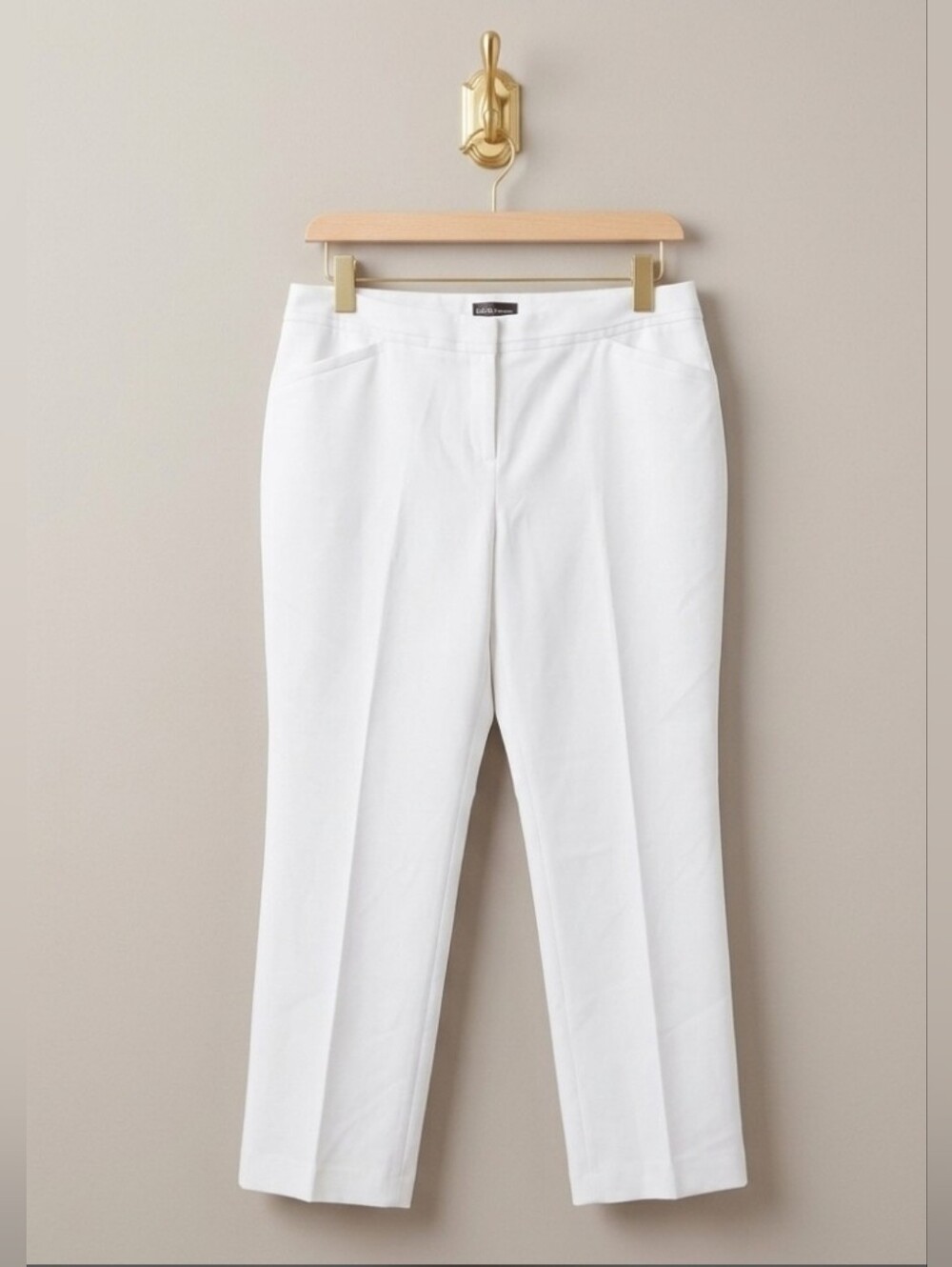 Rafaella Curvy White Straight Leg Pants Size 16